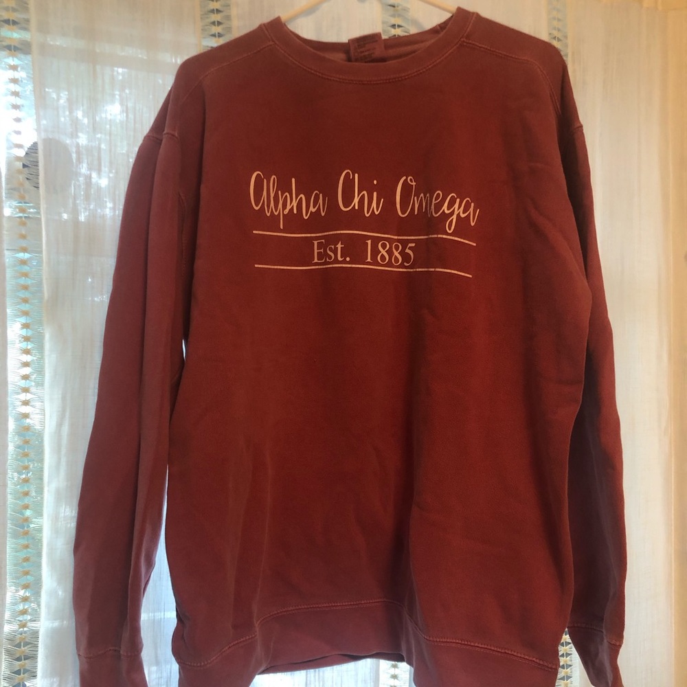 Comfort colors alpha chi omega sweatshirt